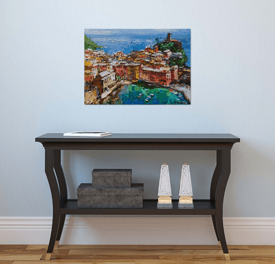 Italy - Original impasto landscape painting textured Oil painting Italy wall art