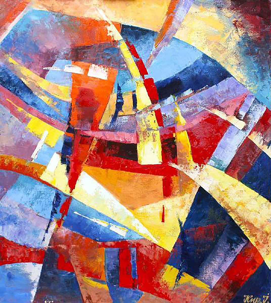 Impressionistic Abstract Oil Painting By Ivan Kirilenko, 31 X 35, In The Warm Rays, Original Artwork