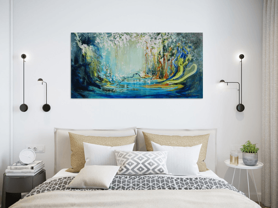 Abstract Floral Landscape. Floral Garden. Abstract Flowers. Forest. Original Painting on Canvas. Impressionism. Modern Art