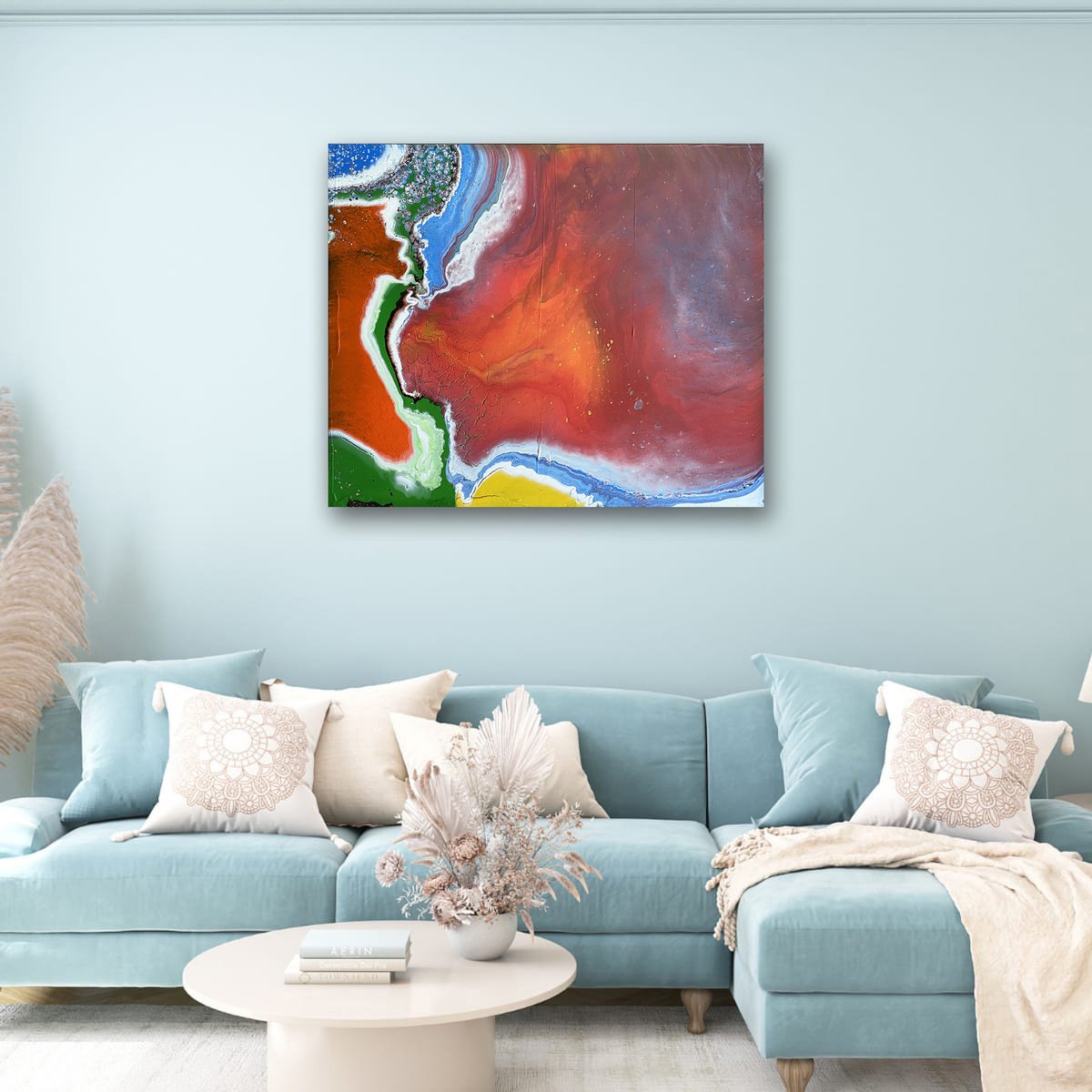 Abstract Acrylic Painting By Preston M. Smith (Pms), 36 X 30", "Macro Dosing", Original Artwork