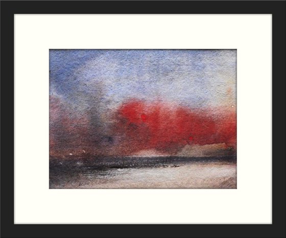 SILVER BAY SUNRISE ANGLESEY. Original Impressionistic Seascape Watercolour Painting. With mount / mat.