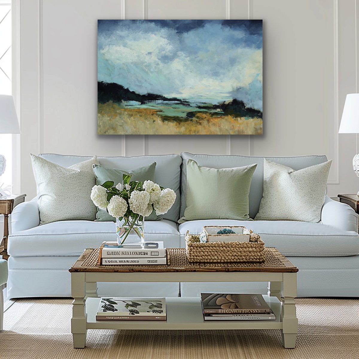 Impressionistic Landscape Acrylic Painting By Melinda Macdonald, 52 X 38", A Solid Foundation, Original Artwork