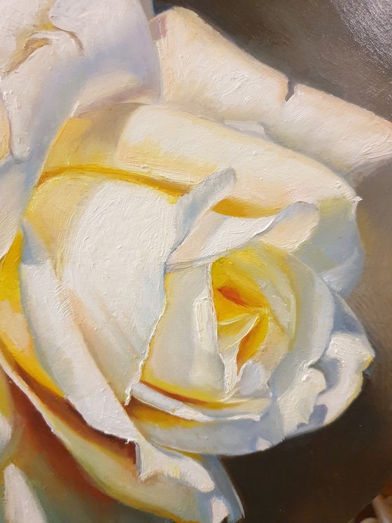 "My love."  rose flower  liGHt original painting  GIFT (2021)