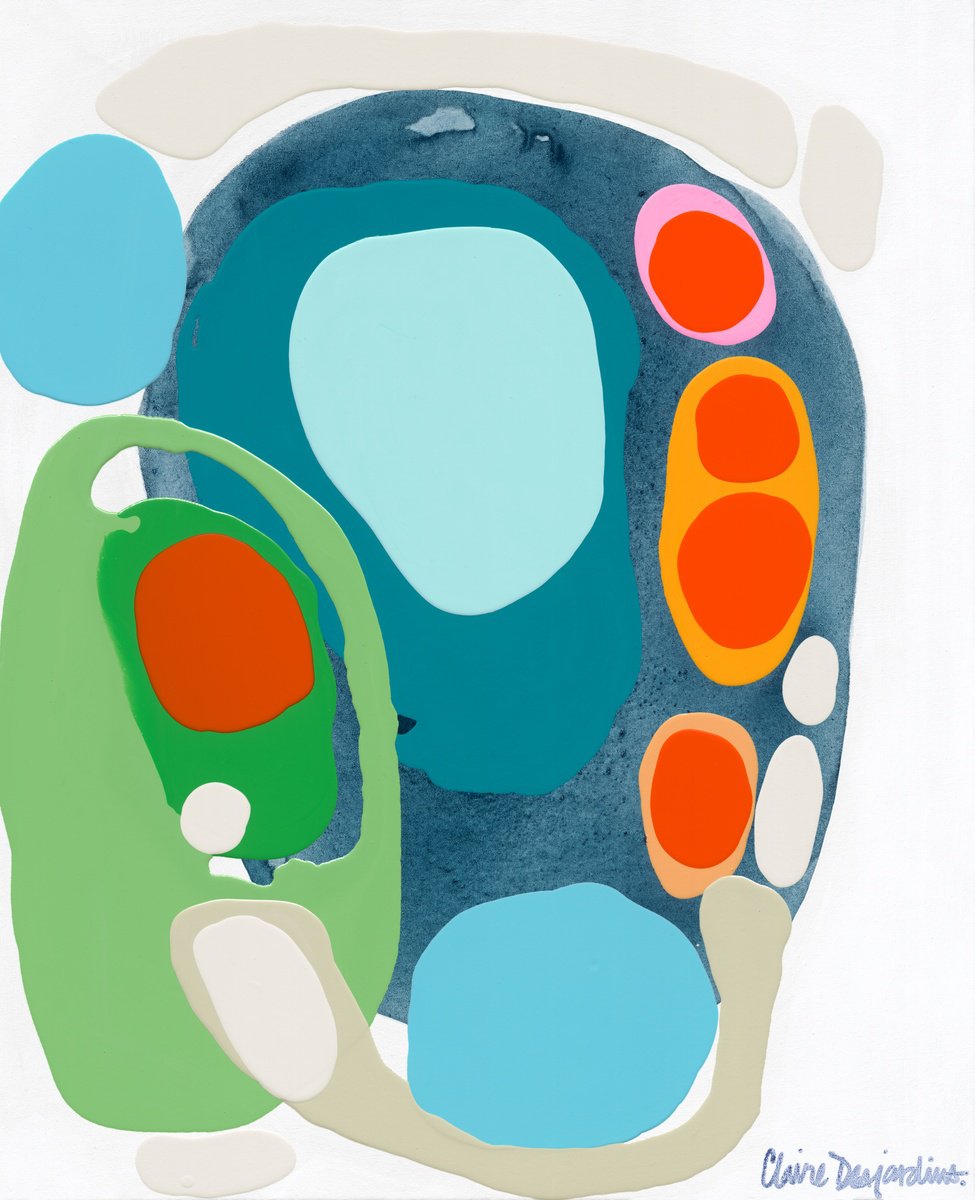 Abstract Acrylic Painting By Claire Desjardins, 24 X 30, Alright With Me, Original Artwork