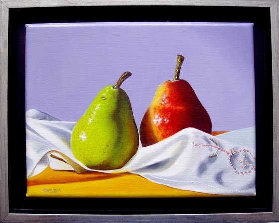 2 pears on fabric