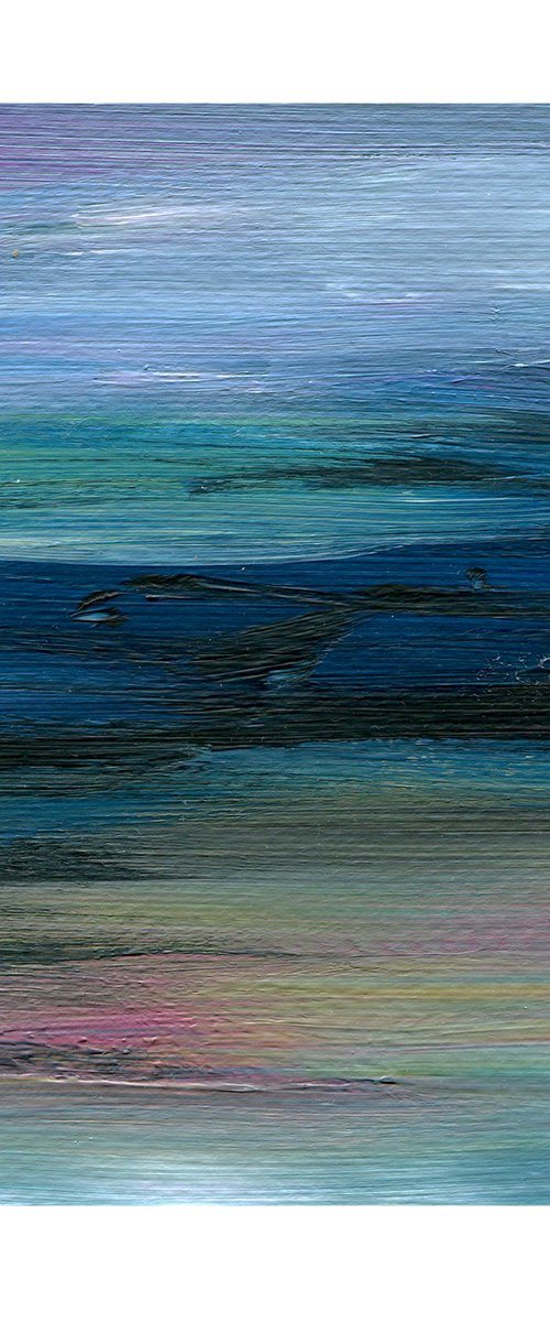 Modern small  abstract painting , contemporary artwork , absrtact wall decor, coastal artwork blue ocean wall decor gift for friend by Irina Povaliaeva