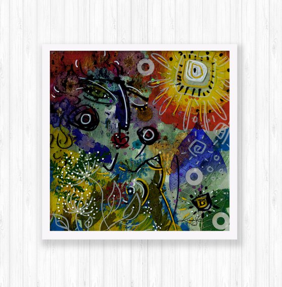 Funky Face Love 20 - Mixed Media Art by Kathy Morton Stanion