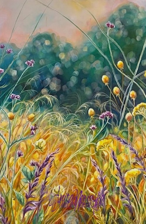 Rise- Wild Garden Painting by Anita Nowinska