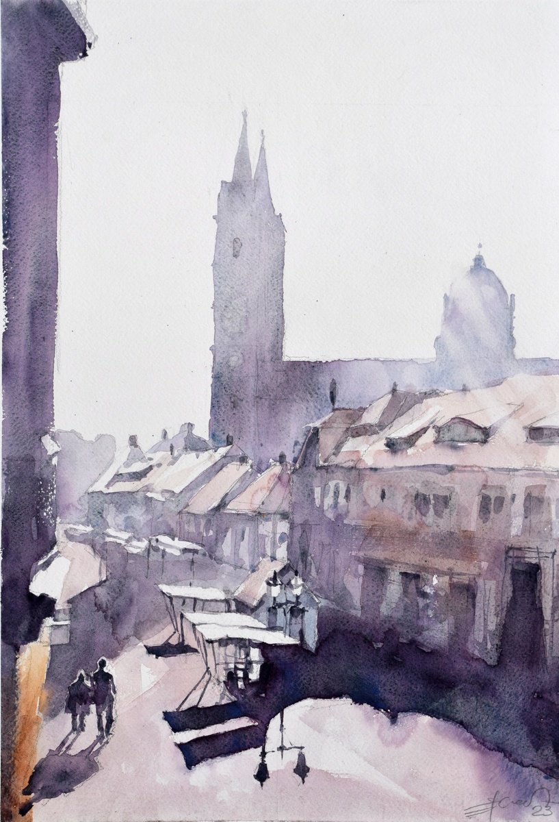 Impression with cathedral by Goran igoli? Watercolors