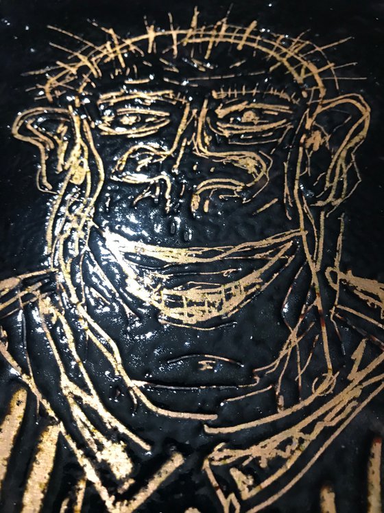 Portrait (Hot enamel on copper)