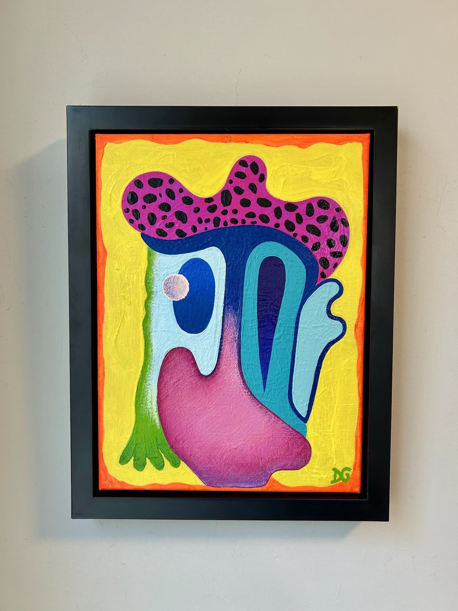 Organic Portrait Acrylic Painting By Daniel Goodman, 10 X 13, When The Spotted Spots You, Original Artwork