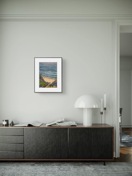 Wild Mediterranean Beach from the Clifftop