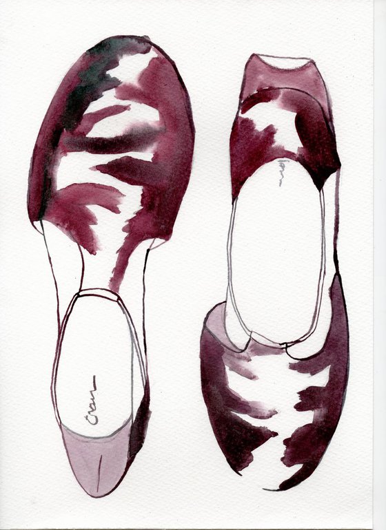 Shoe Sketch #2 - Gestural Impressionist Still Life Portrait