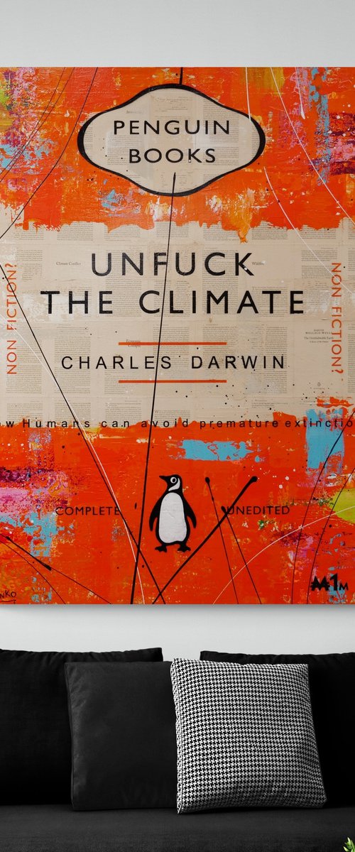Climate Unfucking 140cm x 100cm Unfuck The Climate Book Page Urban Pop Art by Franko