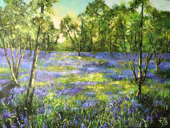 Bluebell wood- landscape painting