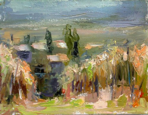 Landscape (19x24cm, oil painting, ready to hang) by Kamsar Ohanyan