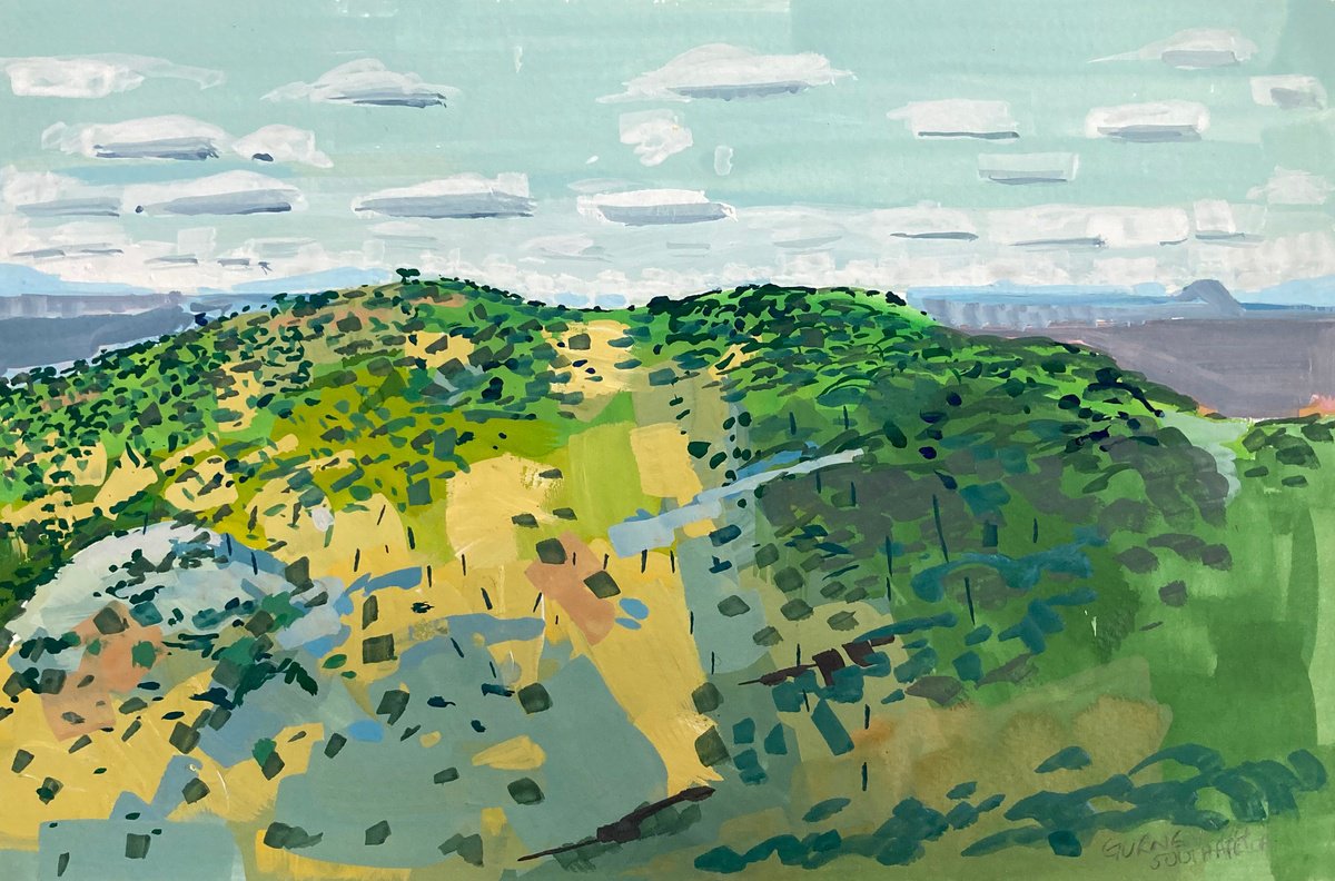 Impressionistic Painting , Hillside Kuzuku By Paul Gurney, 10 X 6, Artwork For Sale On Artfinder