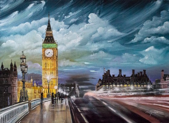 "LIGHTS OF THE NIGHT LONDON". City landscape