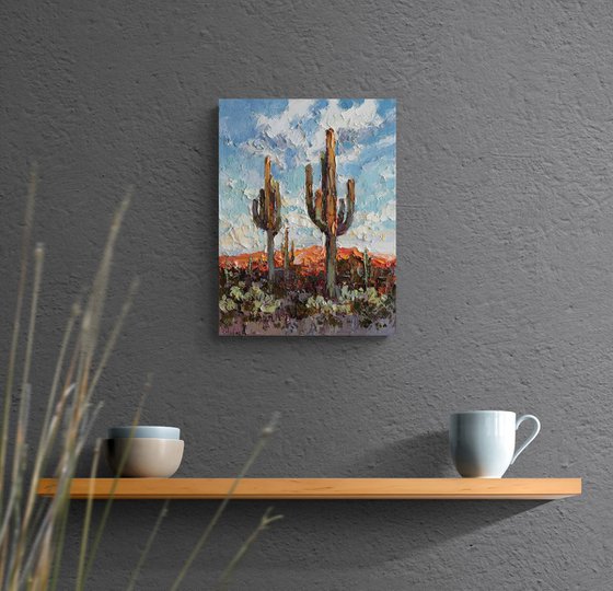 Saguaros at Sunset