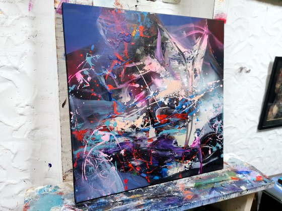 Fascinating enigmatic abstract beautiful action painting driping by O Kloska