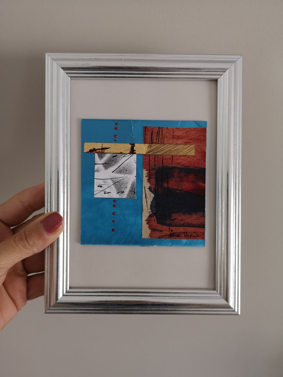 Abstract Collage By Ivana Urso, 6 X 8, Geometries Of The Soul I, Original Artwork