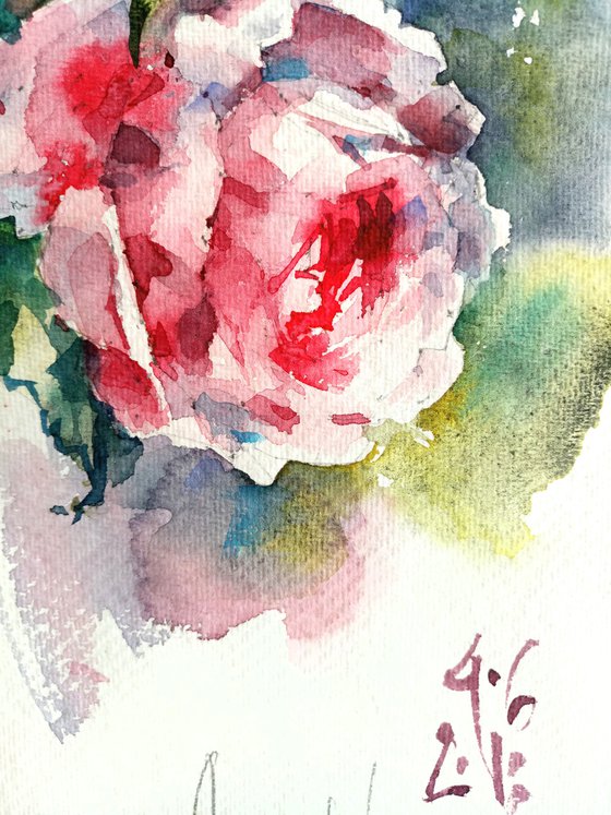 "Scent of rose" original watercolor