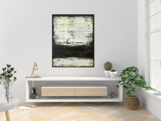 Brown white abstract painting DT856