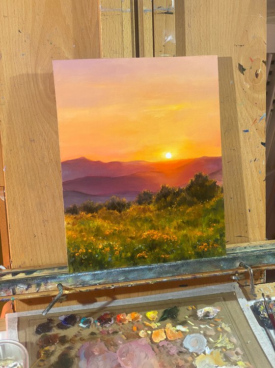 California golden hour landscape
