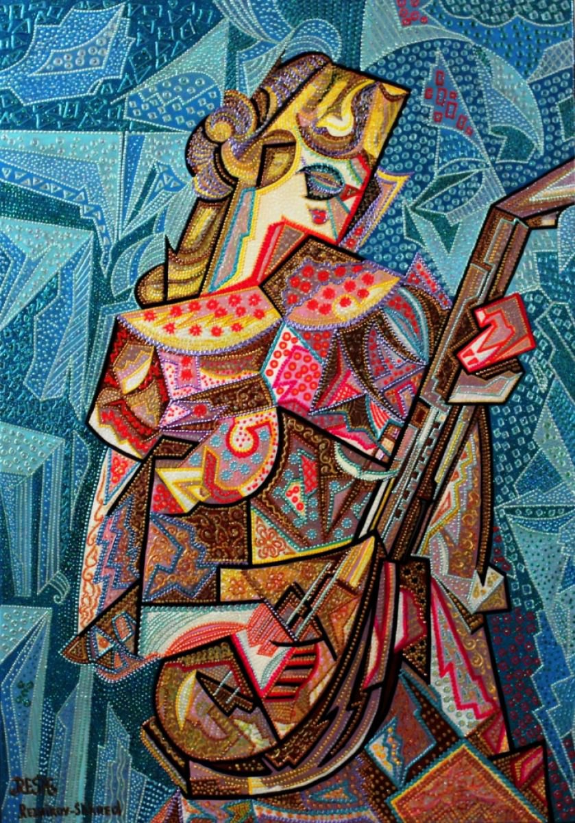 --The woman with a mandoline-- by Yosef Reznikov