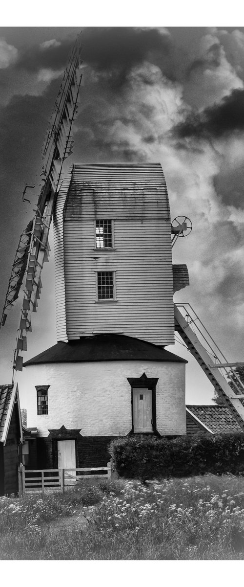 Saxtead Windmill (B&W) by Michael McHugh