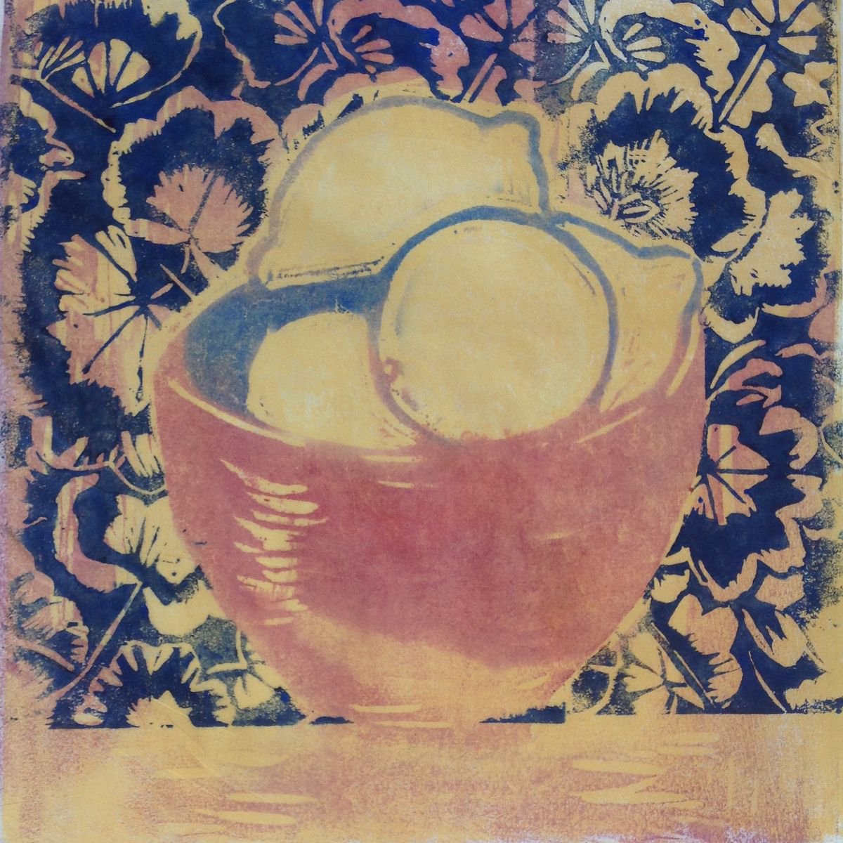 Organic Limited Edition Print , Lemon Bowl By Sandra Haney, 13 X 13, Artwork For Sale On Artfinder