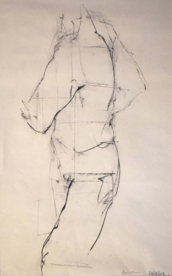 Study of a Male Nude - Life Drawing No 422