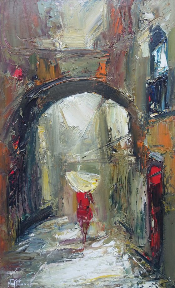 Walking 28x45cm, oil/cardboard