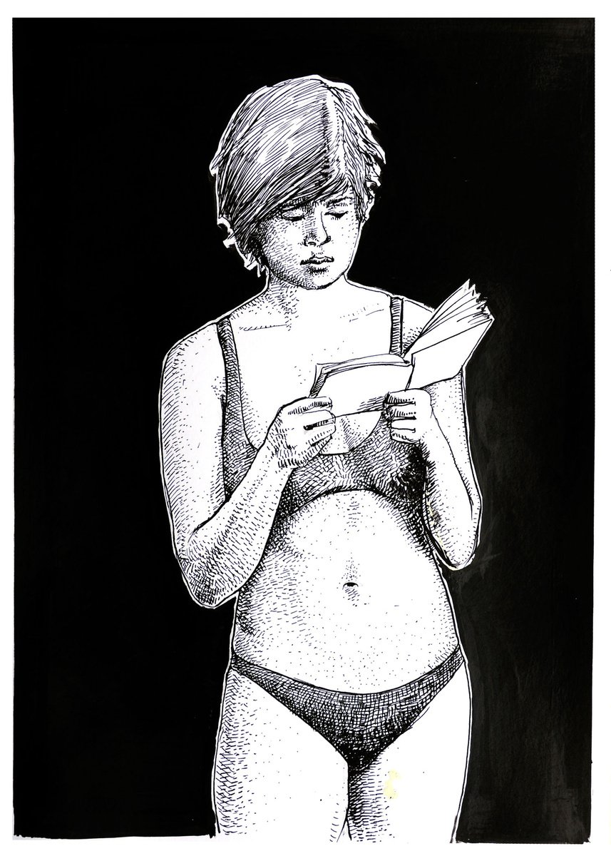 Portrait Ink Drawing By Dario Moschetta, 8 X 11, Portrait 254A.2020, Original Artwork