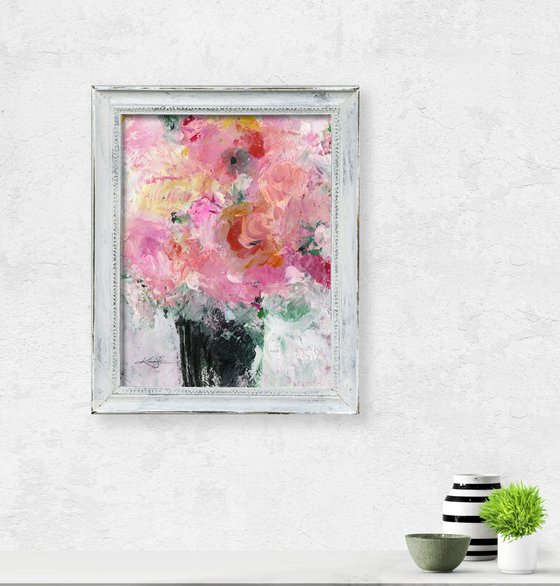 Shabby Chic Dream 9 - Framed Floral Painting by Kathy Morton Stanion