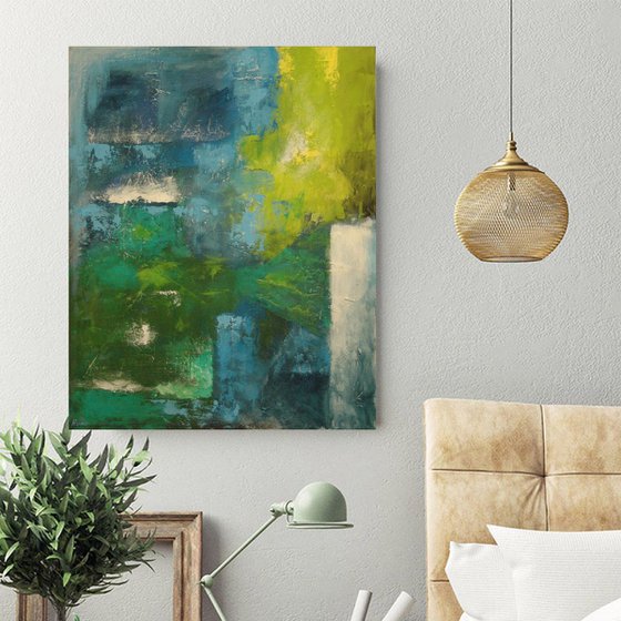 "Deep Breathe". Original abstract painting.