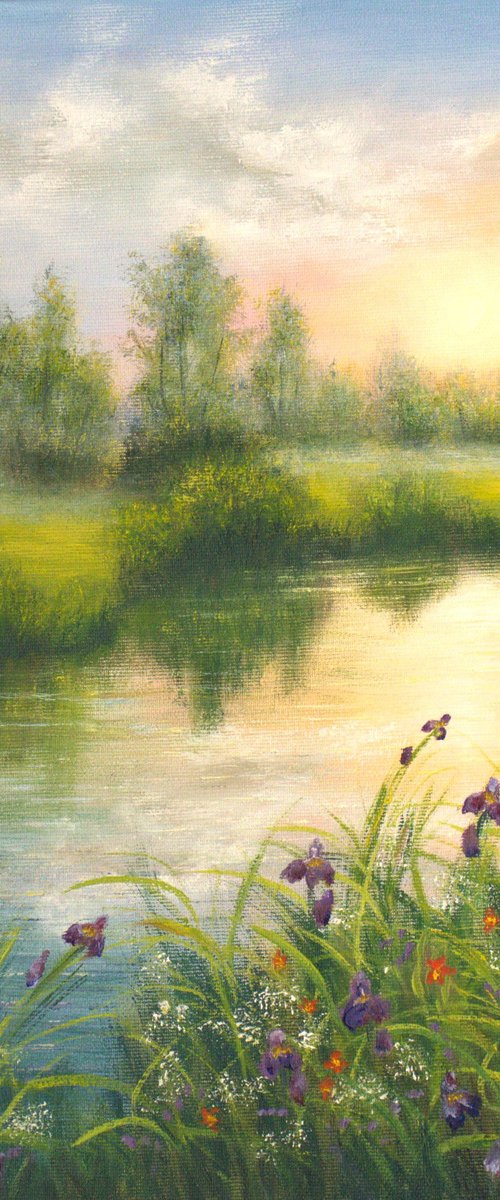 Sunset at the lake by Ludmilla Ukrow