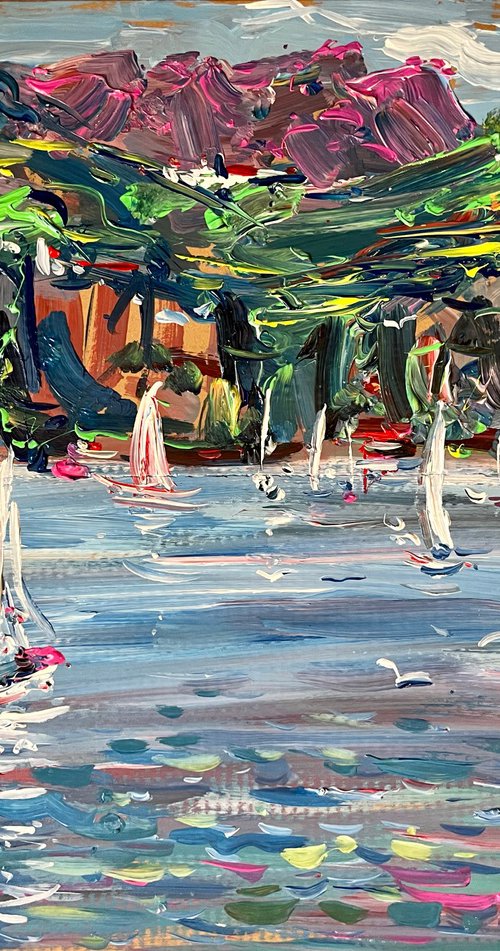 Lake Garda Regata 2022 Painting by Altin Furxhi