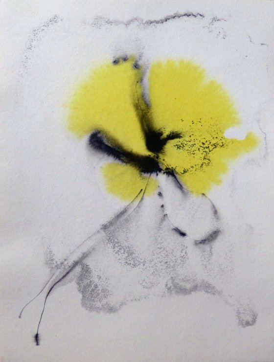 Abstract yellow flower, 29x39 cm