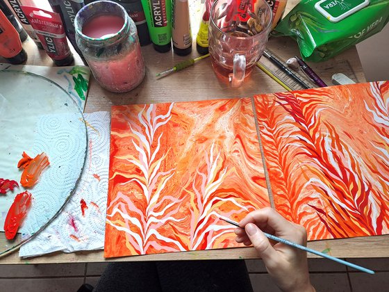 Set of 2 «Golden Grasses»