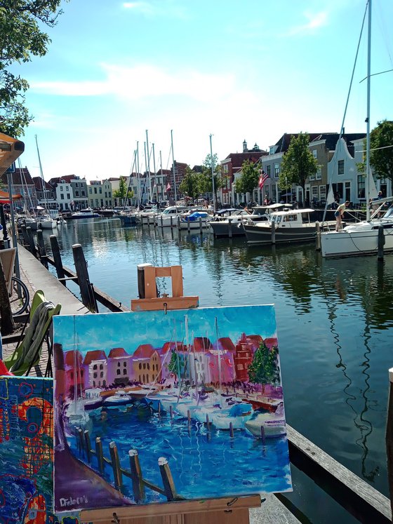 Port in Goes, the Netherlands, Plein air