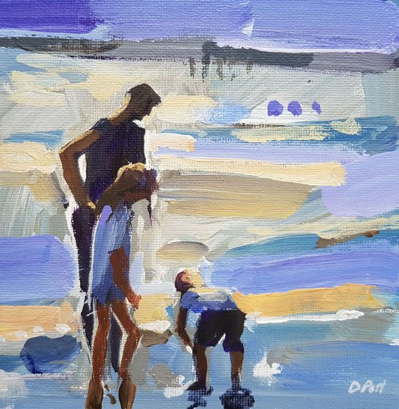 Figures on the beach at Whitby Summer 2018