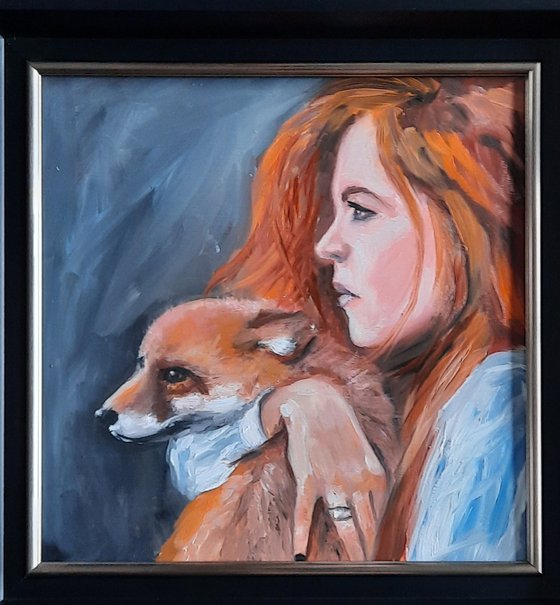 Woman with fox
