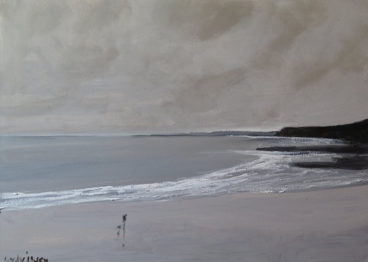 Impressionistic Landscape Oil Painting By Malcolm Ludvigsen, 27 X 20", Scarborough, Nov 28, Original Artwork