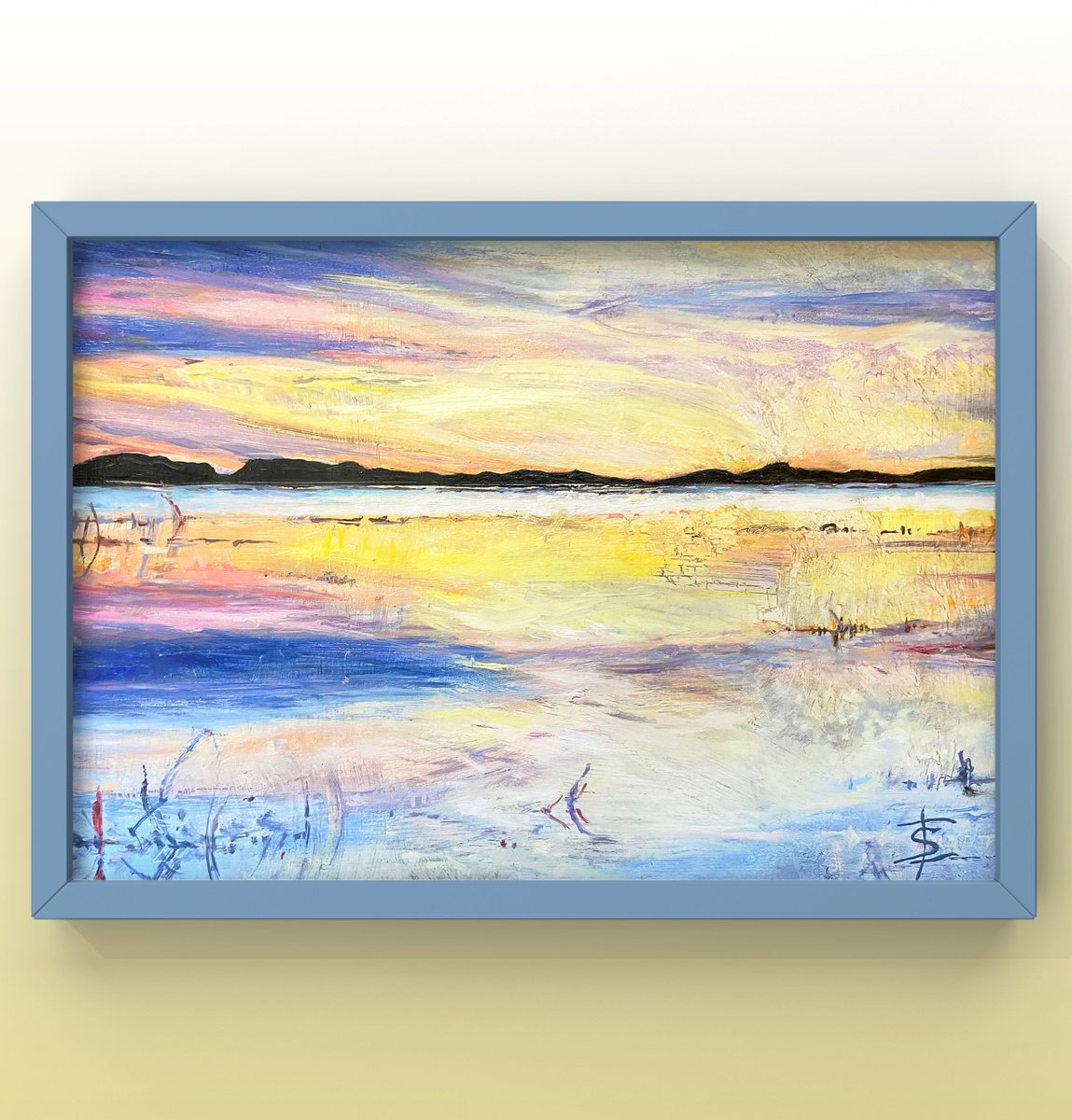 Impressionistic Landscape Oil Painting By Elvira Sesenina, 10 X 7, Sunrise, Original Artwork