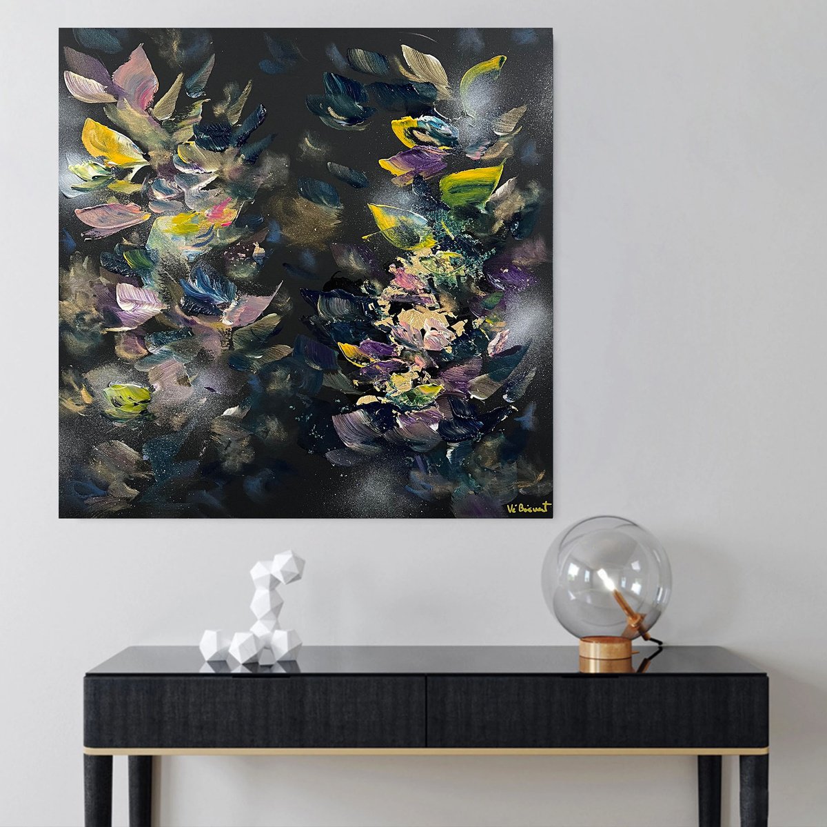 Abstract Acrylic Painting By Ve Boisvert, 24 X 24", Discovering Life With You!, Original Artwork