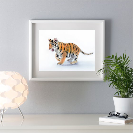 Tiger Cub  Watercolor Painting - Baby Tiger