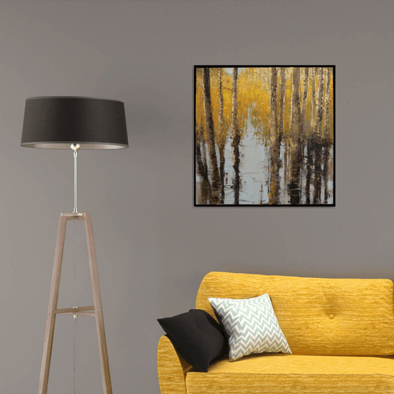 Everglades Cypress Trees 30x30 inch 76x76 cm by Bo Kravchenko