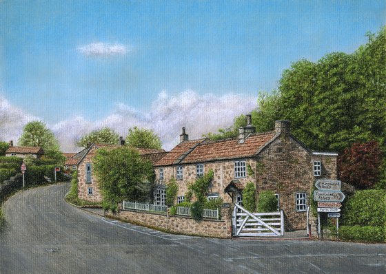 Original pastel drawing "High Mill cottage"
