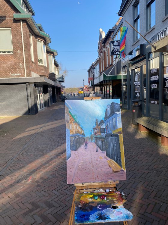 Old street in Dutch town
